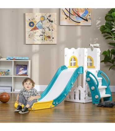 AIYAPLAY 4 in 1 Kids Slide for Indoor Use, for Toddler 1-3 Years Old, Yellow