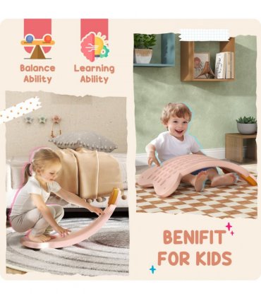 AIYAPLAY Balance Board for Kids Balance Training & Sensory Play, Pink