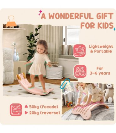 AIYAPLAY Balance Board for Kids Balance Training & Sensory Play, Pink