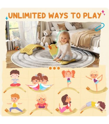 AIYAPLAY Balance Board for Kids Balance Training & Sensory Play, Yellow