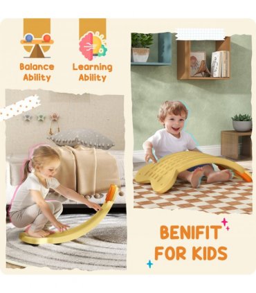 AIYAPLAY Balance Board for Kids Balance Training & Sensory Play, Yellow