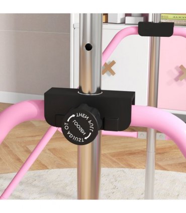 HOMCOM Adjustable Height Foldable Kids Gymnastics Bar with Non-Slip Mats, Pink