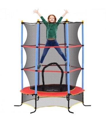 HOMCOM Trampoline for Kids w/Enclosure Net Built-in Zipper 3-10 Year