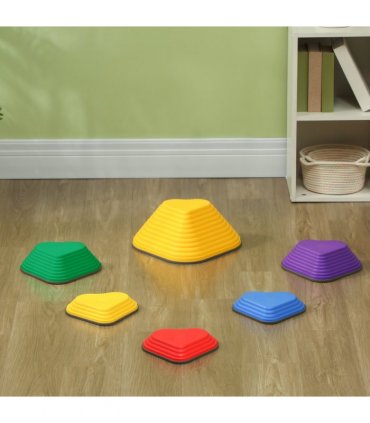 AIYAPLAY 6PCs Kids Stepping Stones, Non-Slip Stackable River Stones