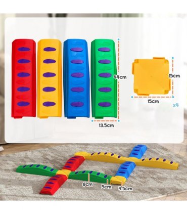 AIYAPLAY 12PCs Kids Balance Beam Stepping Stones with Non-Slip Foot Pads