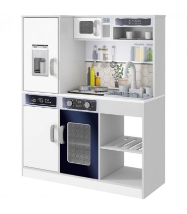 AIYAPLAY Play Kitchen, Pretend Toy Kitchen w/ Sounds Lights, Microwave