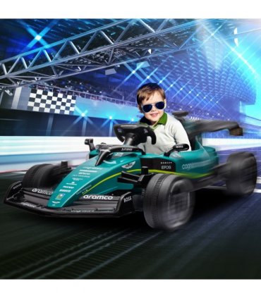 AIYAPLAY 12V Electric Go Kart w/ Shock-Absorbing Wheels, Remote, Bluetooth