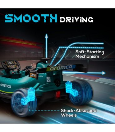 AIYAPLAY 12V Electric Go Kart w/ Shock-Absorbing Wheels, Remote, Bluetooth