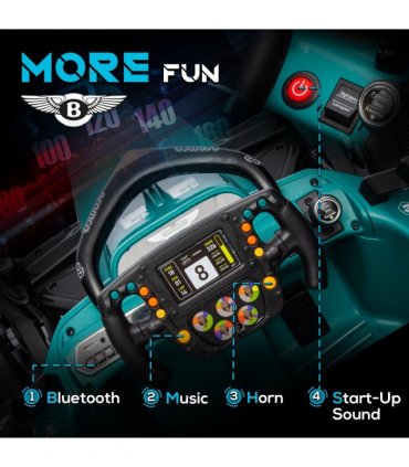 AIYAPLAY 12V Electric Go Kart w/ Shock-Absorbing Wheels, Remote, Bluetooth