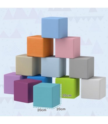 HOMCOM 12 PCs Soft Play Blocks Soft Foam Toy Blue