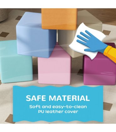 HOMCOM 12 PCs Soft Play Blocks Soft Foam Toy Blue