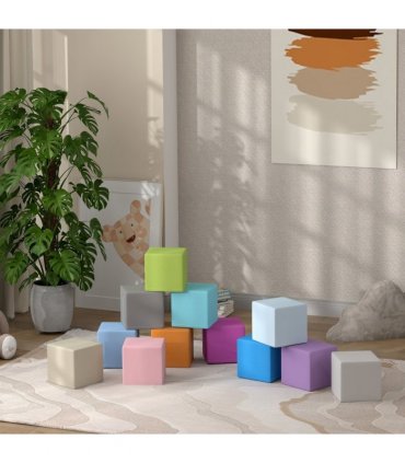 HOMCOM 12 PCs Soft Play Blocks Soft Foam Toy Blue