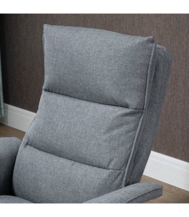 HOMCOM Swivel Recliner Chair w/Footstool Massage Points Remote Control Grey