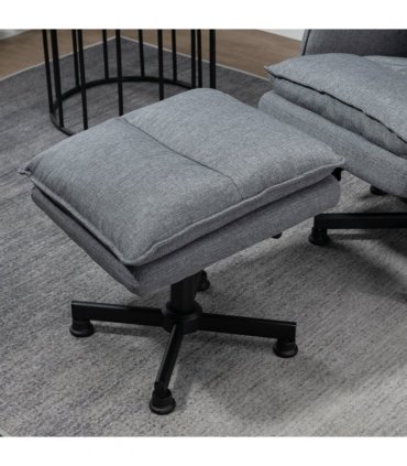 HOMCOM Swivel Recliner Chair w/Footstool Massage Points Remote Control Grey