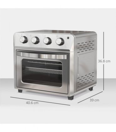 HOMCOM 24L Air Fryer Oven, Small Electric Oven, Grill, Roast, Bake, 1600W