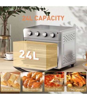 HOMCOM 24L Air Fryer Oven, Small Electric Oven, Grill, Roast, Bake, 1600W
