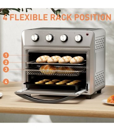 HOMCOM 24L Air Fryer Oven, Small Electric Oven, Grill, Roast, Bake, 1600W