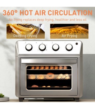 HOMCOM 24L Air Fryer Oven, Small Electric Oven, Grill, Roast, Bake, 1600W