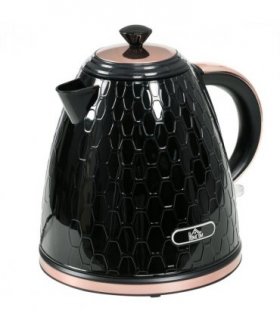 HOMCOM Electric Kettle, Fast Boil, 1.7L, 3kW, Swivel, Auto Shut-off, Black