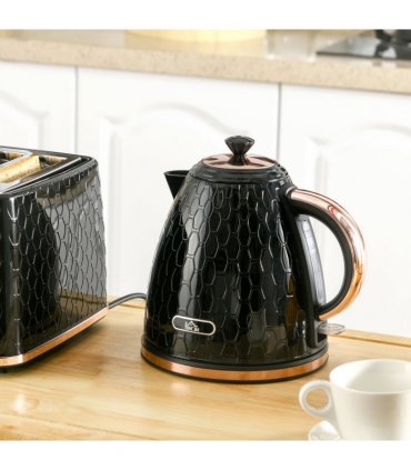 HOMCOM Electric Kettle, Fast Boil, 1.7L, 3kW, Swivel, Auto Shut-off, Black