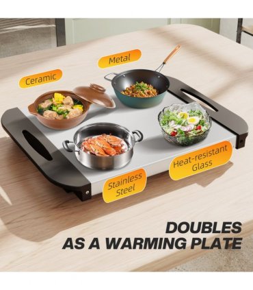 HOMCOM 6L Electric Food Warmer Buffet Server with Lids Cool Touch Handles