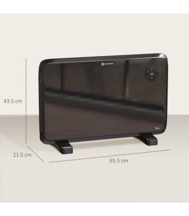 HOMCOM Electric Convector Heater, Quiet Space Heater w/ LED Display, Black