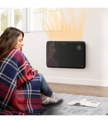 HOMCOM Electric Convector Heater, Quiet Space Heater w/ LED Display, Black