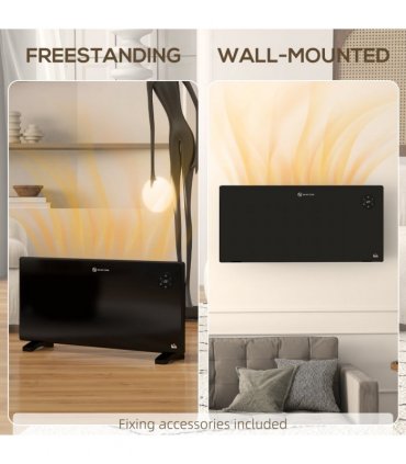 2000W Electric Convector Heater, Quiet Space Heater with LED Display, Black
