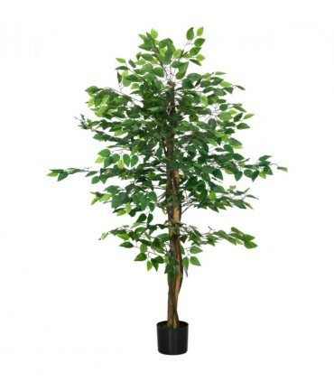 HOMCOM 150cm Artificial Tree Ficus for Indoor Outdoor Home Decor, Fake Tree