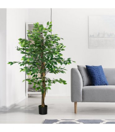 HOMCOM 150cm Artificial Tree Ficus for Indoor Outdoor Home Decor, Fake Tree