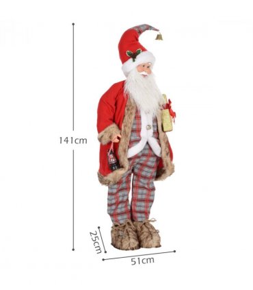 HOMCOM 141cm Animated Santa Claus with Sound Activated for Party Festival
