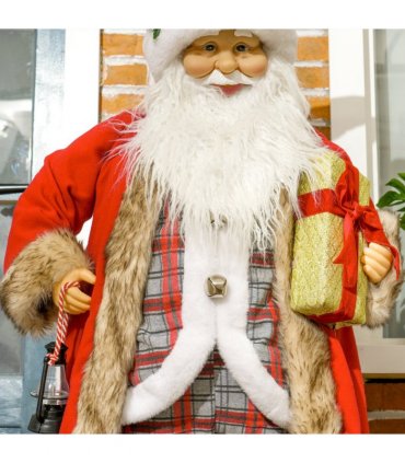 HOMCOM 141cm Animated Santa Claus with Sound Activated for Party Festival