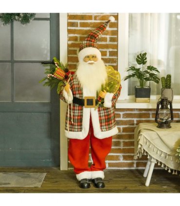 HOMCOM 133cm Animated Santa Claus w/ Sound Activated Festive Music for Party