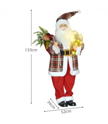 HOMCOM 133cm Animated Santa Claus w/ Sound Activated Festive Music for Party