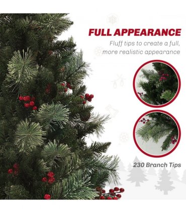 HOMCOM 1.2m Prelit Christmas Tree with 100 Warm White LED Lights and 8 Modes