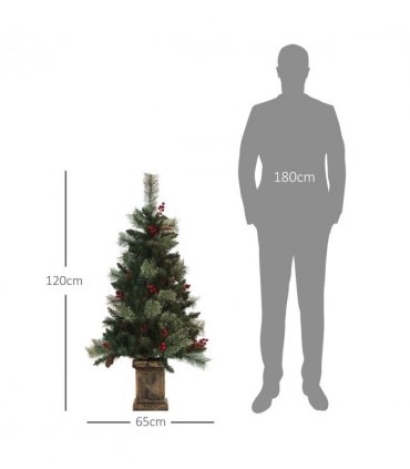 HOMCOM 1.2m Prelit Christmas Tree with 100 Warm White LED Lights and 8 Modes