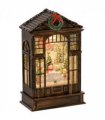 HOMCOM Christmas Snow Globe Lantern with Lights for Holiday, Bronze Tone