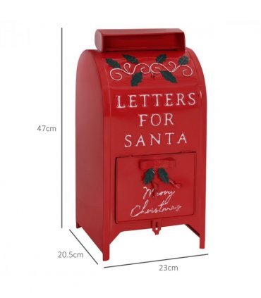 HOMCOM Christmas Post Box Freestanding or Wall Mounted for Xmas Decoration