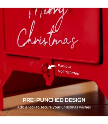 HOMCOM Christmas Post Box Freestanding or Wall Mounted for Xmas Decoration