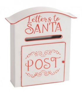 HOMCOM Christmas Post Box Wall Mounted Santa Mailbox for Xmas Decoration