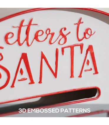 HOMCOM Christmas Post Box Wall Mounted Santa Mailbox for Xmas Decoration