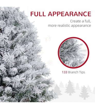 HOMCOM 3ft Artificial Christmas Tree with LED Light, Concrete Base