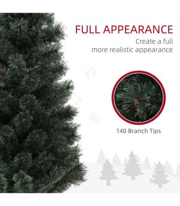 HOMCOM 4ft Artificial Christmas Tree with 80 Warm White LED Lights Remote