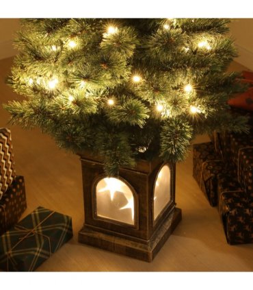 HOMCOM 4ft Artificial Christmas Tree with 80 Warm White LED Lights Remote