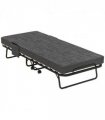HOMCOM Folding Bed with Mattress Foldable Guest Bed on Wheels w/ Cover Dark Grey