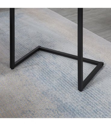 HOMCOM C-Shaped Nesting Tables Set of 3 with Steel Frame, Rustic Brown