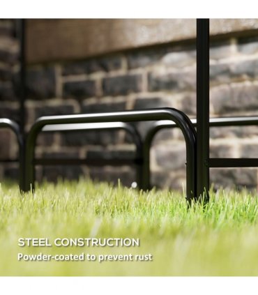Outsunny 4FT Firewood Rack Holder W/ Canvas Carrier and Oxford Cover, Black