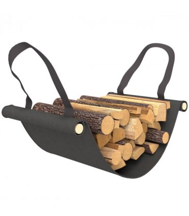 Outsunny 4FT Firewood Rack Holder W/ Canvas Carrier and Oxford Cover, Black