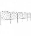 Outsunny 61 cm x 3 m Outdoor Picket Fence Panels with Panels, Swirls, Black