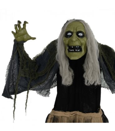 HOMCOM Halloween Witch Animatronic Prop with Sound Activated